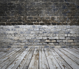 old room with brick wall