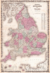 1862, Johnson Map of England and Wales
