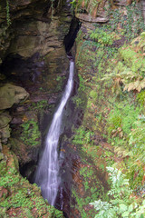 Waterfall at St Nectans´ Glenn near Tintagel in northern Cornwall, UK.