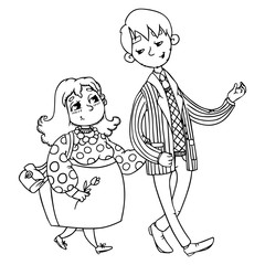 couple in love on a date