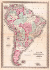 1870, Johnson Map of South America