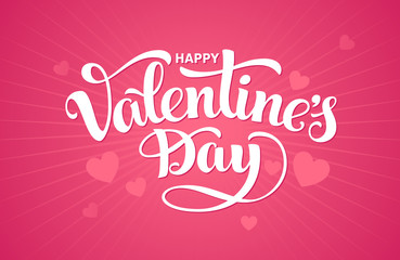 Valentines Day. Hand-drawn lettring isolated on white background