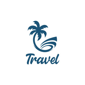 Leisure travel logo template. Tourism emblem, leisure center 