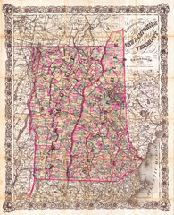 1892, Colton Pocket Map of Vermont and New Hampshire