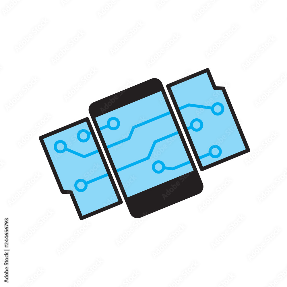 Poster foldable screen icon on white background for graphic and web design, modern simple vector sign. inte