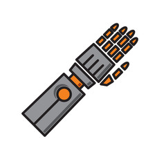 Droid arm prosthesis icon on white background for graphic and web design, Modern simple vector sign. Internet concept. Trendy symbol for website design web button or mobile app