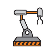 Robotic arm icon on white background for graphic and web design, Modern simple vector sign. Internet concept. Trendy symbol for website design web button or mobile app