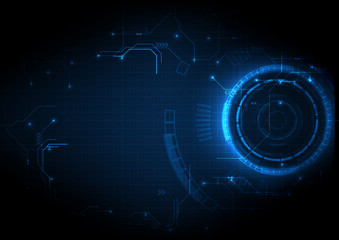 Fototapeta premium Dark Blue Futuristic Game Circuit Technology