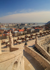 View of the famous Buda Castle Fishermen across the river Danube in Budapest