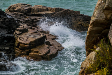 Gouffre de Plougrescant, Côtes-d'Armor, Bretagne, France.