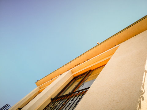 sky Clear building exterior built structure Low angle view Architecture Copy Space no people Nature day blue outdoors 