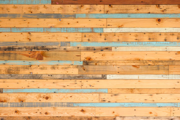 random horizontal brown and blue wood panels wall background for any design texture.