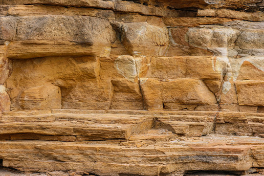 Natural brown canyan cliff texture wall background.