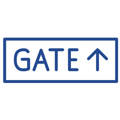 Gate, Terminal, flugsteig Vector Icon Illustration