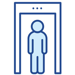 Körperscanner, Flughafen, Metalldetektor Vector Icon Illustration