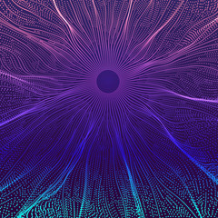 Obraz premium Abstract science or technology background. Graphic design. Network illustration with particle. 3D grid surface.