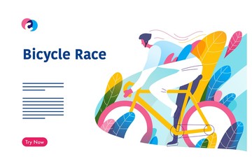Road bike racing event poster web template. Mixcolor vector illustration