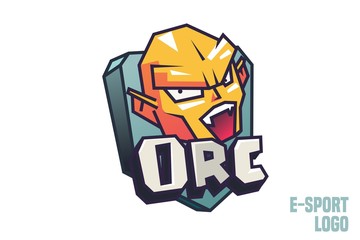 Orc logo for e-sport. Mixcolor vector illustration