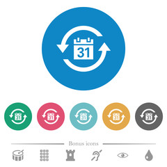 Monthly subscription flat round icons