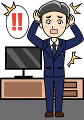 男性会社員サラリーマン-悩み焦り、困った