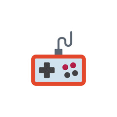Video game controller flat icon, vector sign, colorful pictogram isolated on white. Joystick, game play symbol, logo illustration. Flat style design