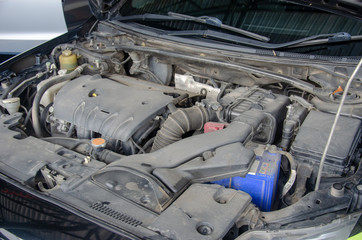 Fototapeta premium Dirty car engine
