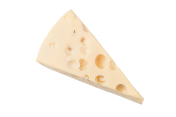 Cheese block isolated on white background cutout