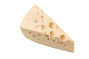 Cheese block isolated on white background cutout