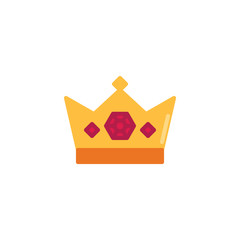 Royal crown flat icon, vector sign, colorful pictogram isolated on white. VIP symbol, logo illustration. Flat style design