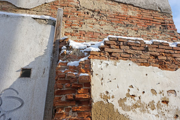 Old ruined wall of a building