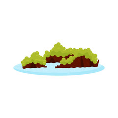 Cartoon illustration of H Long Bay islands. Famous landmark of Vietnam. Natural scenery. Flat vector design