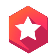 ikona z długim cieniem na tle sześcioboku