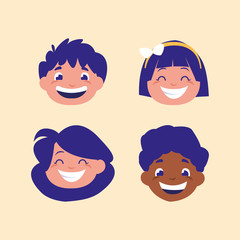 head of cute children avatar character