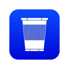 Trash can icon digital blue for any design isolated on white vector illustration