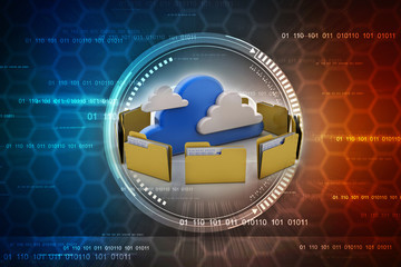 3d rendering cloud  folder network
 