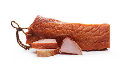 Traditional cured meat isolated on white background