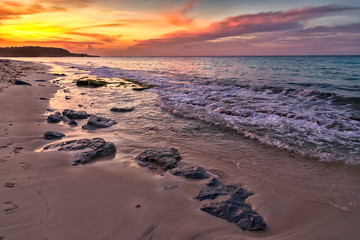 An incredible feeling at the shore of the Atlantic ocean in anticipation of sunset, Cuba