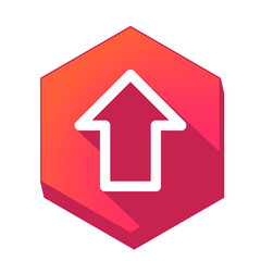 ikona z długim cieniem na tle sześcioboku