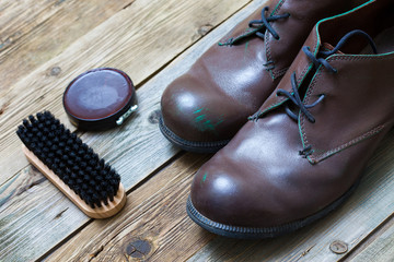 boots brush and shoe polish