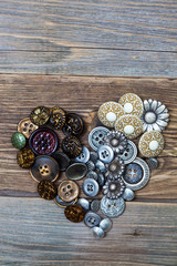 Heart from vintage classical buttons