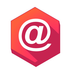 ikona z długim cieniem na tle sześcioboku © vempireart