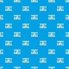 Barbecue grill pattern vector seamless blue repeat for any use