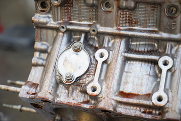 Obraz na płótnie Canvas Car's engine detail