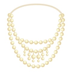 Fashion pearl necklace icon. Cartoon of fashion pearl necklace vector icon for web design isolated on white background
