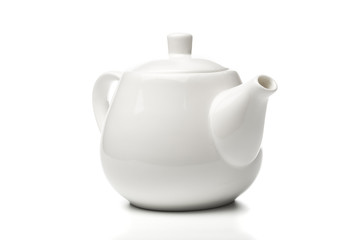 white tea pot isolated