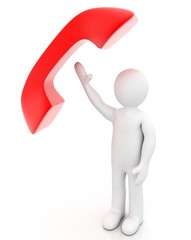 3d people - call by telephone.3d  Illustration