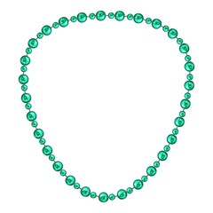 Green necklace icon. Cartoon of green necklace vector icon for web design isolated on white background