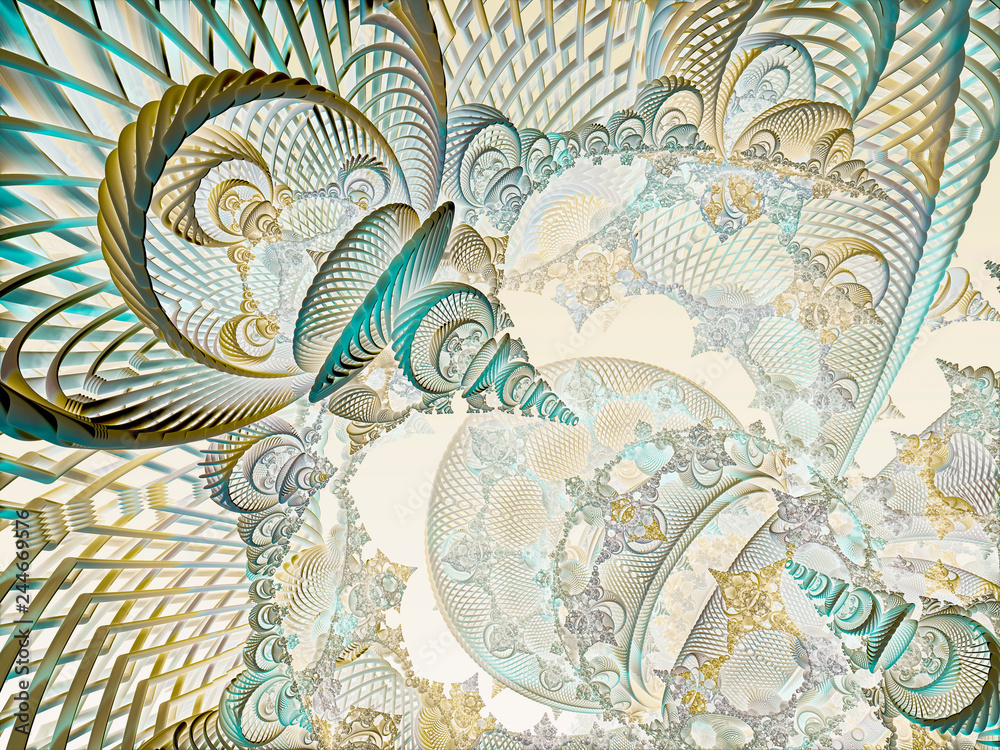 Fototapete take a look in the nice infinity of computer rendered visual art fractals - abstract design surreali