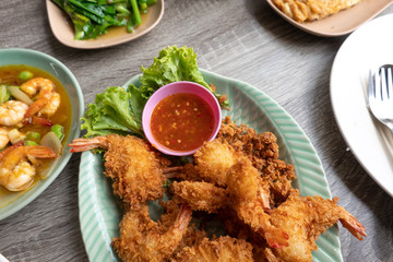 Shrimp fries with close up view.