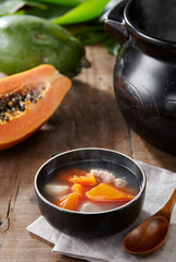 Delicious Chinese food, papaya pork soup